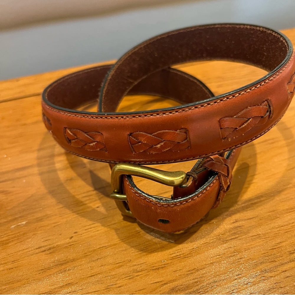 Dockers full grain‎ leather braided belt
